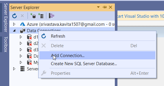 Add Connection in SQL Server