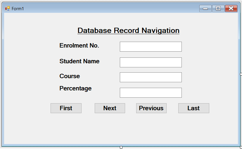 Form for Database Record Navigation Example