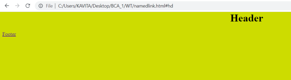 Example of Creating Named Links in HTML