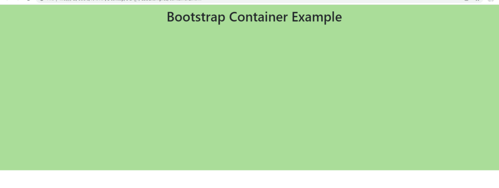 Example of Full Width Container