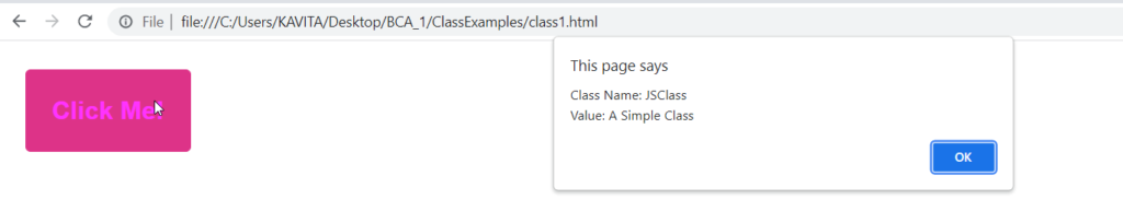 Example of Creating Classes in JavaScript