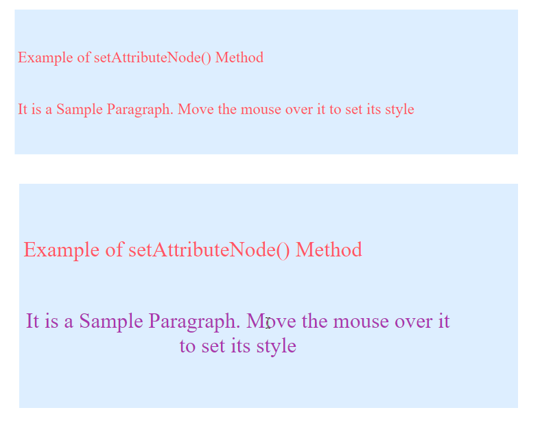 The Output of the Example of the setAttributeNode() Method in JavaScript