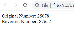 Program to Find Reverse of a Number in JavaScript