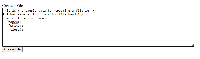 Creating a File in PHP
