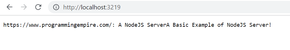 The Output of Creating a Server in NodeJS