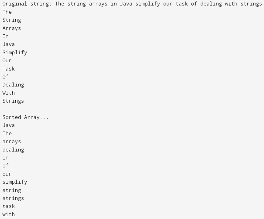 Example of Using Array and String Functions on String Arrays in Java