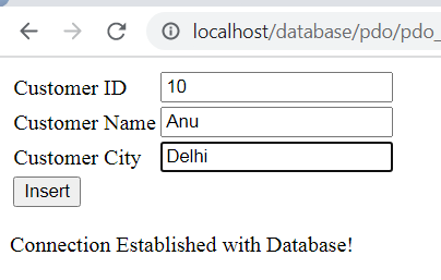 HTML Form to Insert Data