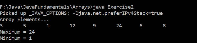 A Program to Find the Maximum and Minimum in an Array in Java