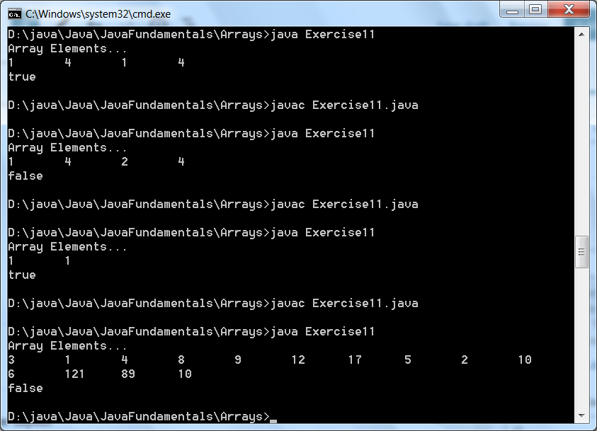 A Program to Determine an Array of Specific Elements in Java