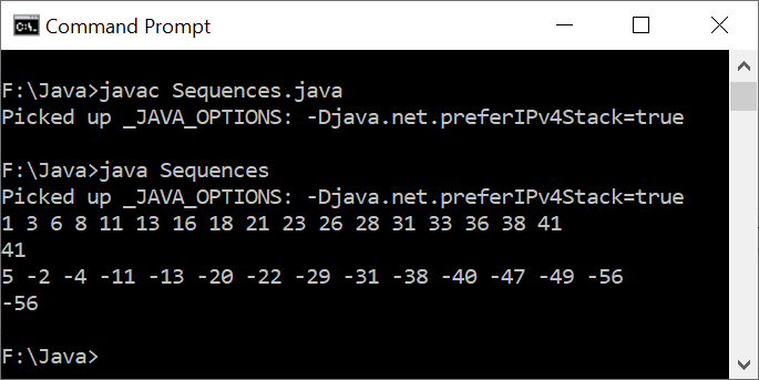 Display the nth Number in a Series in Java