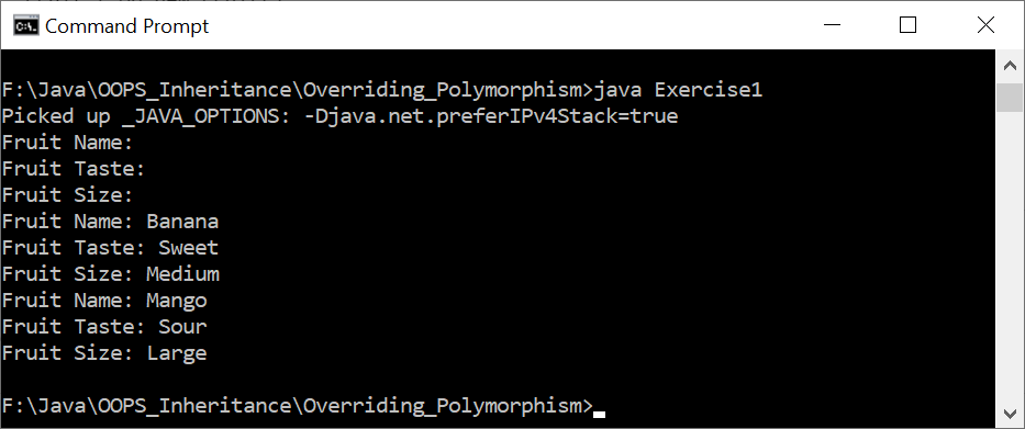A Program to Demonstrate An Example of Runtime Polymorphism in Java