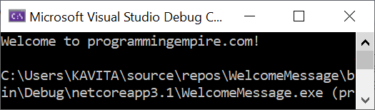 A Program to Display a Message on the Console in C#