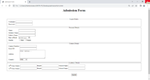 Admission Form in HTML - Programmingempire