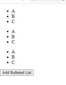 A Program Demonstrating How to Add a Bulleted List in a Paragraph Using JavaScript