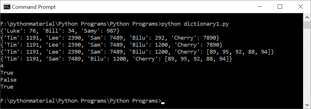Performing Operations on a Dictionary in Python