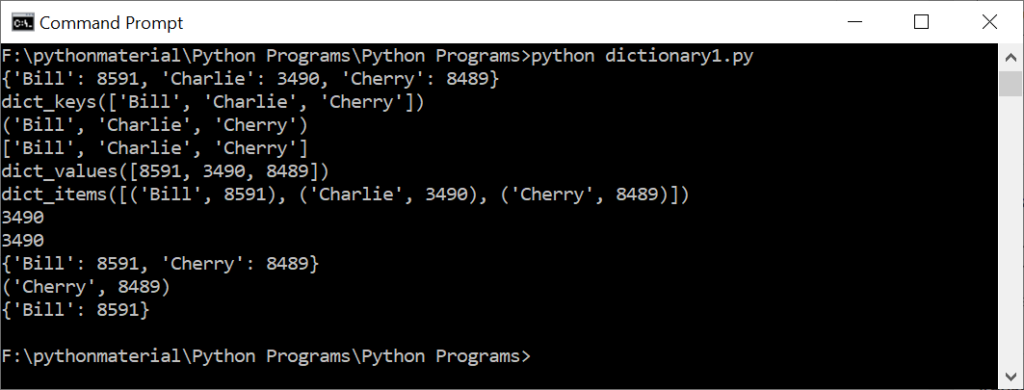 Some More Operations on Dictionary in Python